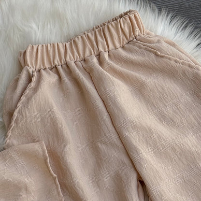 Ensemble 2 PC LIN BEIGE AVEC NOEUD EN ARRIERE (REF 2110