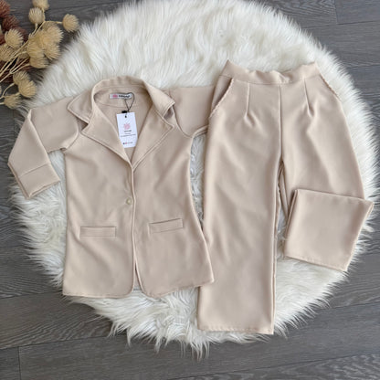 Ensemble tailleur chic & élégant – Beige (REF 2120)