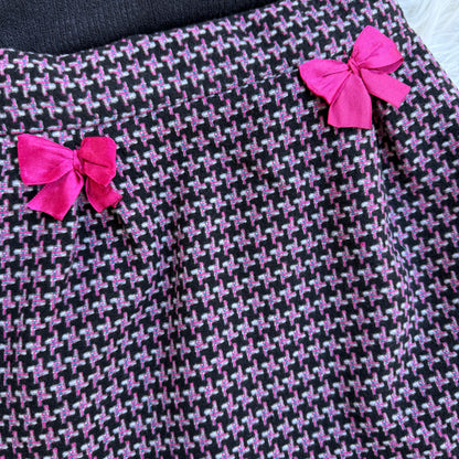 Ensemble 3 pc jupe noir/ rose fushia
