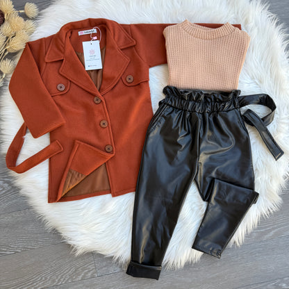 Ensemble manteau, pantalon & pull