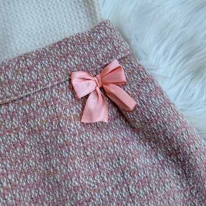 Ensemble manteau, jupe et tricot