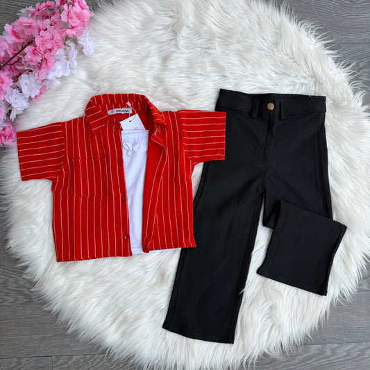 Ensemble 3 pcs jeans noir (Réf 1180)