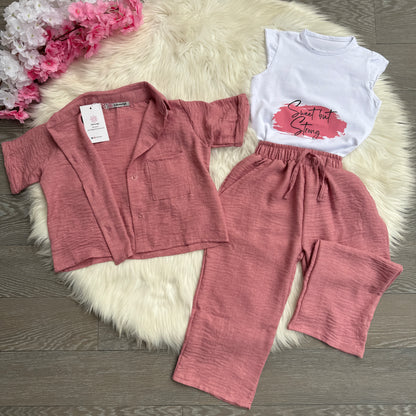 Ensemble 3 pcs rose